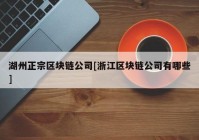 湖州正宗区块链公司[浙江区块链公司有哪些]